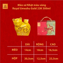 Rượu Royal Umeshu Gold 23k Mèo Sứ 2023 14 độ